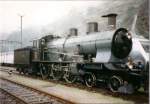 Historische Lok A 3/5 705 der SBB wartet in Biasca auf den Ansturm der Fotografen, September 1997.