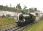 Dampflok A 3/5 Nr.705 (SLM 1904)an der Jubilumsparade im Juni 1997 in Lausanne.Nur das Wetter htte schner sein knnen!(Archiv P.Walter)