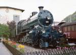 SBB: Ehemalige Gotthardlokomotiven dank Denkmal erhalten geblieben. Als gegen Ende 1967 die C 5/6 2958 ausrangiert wurde, wurde sie dank Eisenbahnfreunden auf dem Bahnhofplatz Olten als Denkmal aufgestellt. Im Jahre 1996 musste der  ELEFANT  einem Neubau weichen und gelangte nach Sulgen. Die Aufnahme von Olten entstand am 10. Mai 1980.
Foto: Walter Ruetsch 