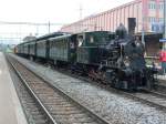 Die E3/3 steht mit einem Dampfsonderzug von Rorschach nach Heerbrugg beim Zwischenstop in St.Margrethen. Am 24.05.08