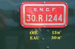 Tenderschild der ex.SNCF Dampflok Mikado 144.R.1244(Montreal 1946)10.03.12    