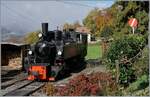 Die SEG G 2x 2/2 105  Todtnau  der Blonay Chamby Bahn wartet Bekohlungsanlage in Chaulin auf einen nächsten Einsatz.