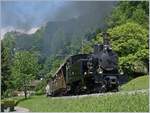 50 Jahre Blonay - Chamby; Mega Steam Festival: Die BDB Ballenberg Dampfbahn SBB G 3/4 208 kurz nach der Abfahrt in Blonay auf dem Weg nach Chamby.