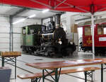Dampfbahn-Fest (30 Jahre Wiedereröffnung der Strecke Realp - Furka sowie 40 Jahre Verein Furka-Bergstrecke VFB): Die HG 2/3 'Weisshorn' der Dampfbahn Furka-Bergstrecke ist in der Wagenremise