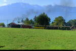 BC - Dampfzug mit der Lok HG 3/4  3 unterwegs auf der BC am 10.09.2023