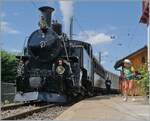 Die herrliche BFD HG 3/4 N° 3 Dampflok der Blonay Chamby Bahn fasziniert auch jüngere Reisende...