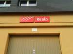 Bahnhofsschild von Realp am 23.7.2015