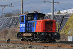 Tm 232 143-8 durchfährt am 02.02.2026 solo den Bahnhof Pratteln.