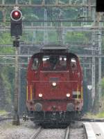 SBB - Bm 4/4 18403 bei Gewitterregen unterwegs im Bahnhofsareal von Bellinzona am 13.05.2009