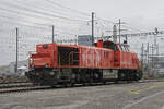 Am 843 022-5 steht am 20.02.2026 auf einem Nebengleis beim Bahnhof Pratteln.