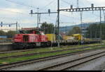SBB - Am 843 026-3 mit Bahndienstwagen abgestellt im Bahnhof Yverdon am 30.09.2026