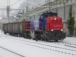 SBB - Am 843 066-2 bei Rangierarbeiten im Bahnhof von Spiez am 12.12.2008