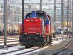 SBB - Diesellok Am 843 072-0 im Bahnhofsareal von Renens am 19.12.2009