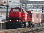 SBB - Am 843 021-7 bei Rangierfahrt im Bahnhofsareal in Rapperswil am 01.03.2012