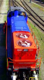 Eine Frage der Perspektive. MaK 1700 Am 843 066-8 in Bodio. (Aufnahme 31.07.2007)