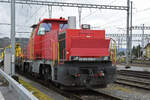 Am 841 006-0 steht am 12.02.2024 auf einem Abstellgleis beim Bahnhof Brugg.