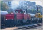 Am 841 011-0 hat mchtig zu ziehen an ihrem Gleisumbauzug im Bahnhof Rorschach. (24.09.2007)