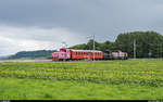 125 Jahre Orbe - Chavornay am 8. September 2019.<br>
Jubiläumszug mit RVT-historique Be 4/4 1 und ex-OC SR 5937 im Sandwich zwischen Travys Am 842 705 und Ee 2/2 1.