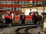 SBB - Die Abendsonne Geniessen der Tm 2/2  234 090-9 und die Loks 842 002-2 und 841 027-6 im Gterbahnhof von Schaffhausen am 01.03.2012... Bild wurde vom Perron aus gemacht..