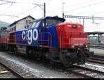 SBB - Am  843 080-3 angestellt im Bahnhof von Oensingen am 18.12.2022