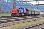 Am 843 074-6 mit kurzem Güterzug in Sargans. (06.03.2017)