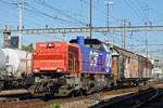 Am 843 058-9 durchfährt den Bahnhof Pratteln. Die Aufnahme stammt vom 05.10.2018.