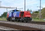 Am 843 071-2 der SBB Cargo als Lokzug durchfährt den Bahnhof Pratteln (CH) in östlicher Richtung.
Aufgenommen von der Güterstrasse.
[10.7.2018 | 12:08 Uhr]