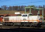Sersa - MaK Diesellok 1700BB .. Am 843 153-8  * CINDERELLA * Abgestellt im Bahnhof von Spiez am 08.02.2008