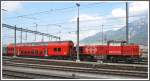 Am 843 004-3 mit einem neuen Doppelstockwagen der Sihltalbahn in Buchs SG. (26.04.2011)