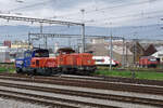 ZUCKERRÜBENKAMPAGNE 2021.
Zuckerfabrik Aarberg.
In Yverdon les Bains steht während dem Rübenverkehr die ehemalige SBB Bm 4/4  98 85 5840 430-3 CH-SAJET vom RAIL SERVICE PARTNER (RSB) im Rangierdienst. 
Die historische Diesellokomotive mit dem Namen Anja 48
im Güterbahnhof Yverdon les Bains bei einer Begegnung mit der Eem 923 017-8  am 26. Oktober 2021.
Foto: Walter Ruetsch
