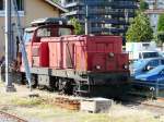 SBB - Schnappschuss der Bm 4/4 18438 in Vevey am 23.06.2012 .. Bild wurde aus einem Fahrendem Extrazug hinaus gemacht 