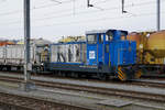 Die 98 85 5837 817-6 der SCHWEIZER SALINEN AG anlässlich einer Rangierfahrt in Möhlin am 24. Januar 2019.
Ab dem Bahnhof Möhlin verfügt die SALINE RIBOURG über einen eigenen Gleisanschluss.
Foto: Walter Ruetsch 