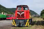 Lok 'STEEDEN' kehrt heim! Nach zahlreichen Jahren in der Schweiz kehrt die Lokomotive endlich wieder zur�ck. Die Lok wurde von einem Privatmann f�r ein sich im Aufbau befindliches Museum zur Kerkerbachbahn gekauft, verweilt aktuell aber noch in Brohl ...