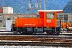 RhB Rangierlok Tm 2/2 117 am 06.07.26 in Thusis