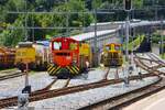 RhB Rangierlok Tm 2/2 117 und  Tmf 2/2 89 am 06.07.26 in Thusis