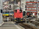 SBB - Tm 2/2  324 090-9 bei Rangierfahrt im Bahnhofsareal von Schaffhausen am 01.03.2012