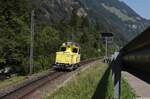 Als Instandhaltungszug war die HGm 104 001 der Zentralbahn einsam und allein als 33018 auf dem Weg von Grafenort Ausweiche bis zur Kreuzungsstelle im Engelbergtunnel unterwegs.
