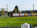 SBB - Lok 193 461-1 und  193 470-2 vor Güterzug unterwegs bei Lyssach am 22.04.2018