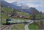 Kurz vor Enge im Simmental ist die BLS Re 4/4 II 501 mit ihrem IR von Interlaken Ost nach Zweisimmen unterwegs.
