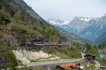 Re 420 11161 mit dem Gotthard Panorama Express am 26.04.2026 um 14:32 bei Wassen Pfaffensprung