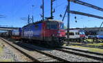 SBB - Lok 420 270 vor G�terzug bei der ausfahrt aus dem Bahnhofsareal in Brugg am 23.05.2026