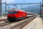 SBB SLM Re 460 007-8 am 10.07.26 in Brig Bhf vom Bahnsteig aus fotografiert 