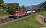 Die SBB 420 194 brachte am Abend des 29. Mai 2026 zwei Wagen der S-Bahn Z�rich aus der italienischen Schweiz zur�ck nach Z�rich. Bei Immensee ging mir die Fuhre im sch�nsten Abendlicht ins Netz. 