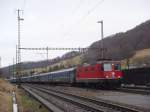 Re 4/4 II 11139 mit IR nach Zofingen bei Tecknau am 09.01.2008
