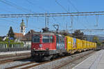 Re 420 250-3 mit der Werbung  Wartung mit Durchblick  durchf�hrt am 28.09.2026 den Bahnhof Rupperswil.