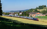 Re 450 001; Re 450 010 und Re 450 052 als S 18932 (Uster - Schaffhausen) bei Rafz 22.6.26