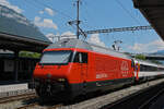 Re 460 108-4 wartet am 29.07.2026 beim Bahnhof Interlaken Ost.