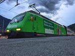 Am 15.6.2016 kam die Migros Re 460 080 mit dem IC 830 aus Romanshorn, dieser Zug bleibt in Brig und �bernachtet da.