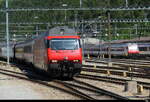 SBB - 460 082-1 bei Rangierfahrt im Bahnhofsareal in Brig am 24.05.2026