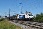 Re 465 011-5, ex BLS, f�hrt am 22.07.2026 mit dem Stadler Flirt CZ LE 91 54 1 480 002-5 Richtung Station Augarten.